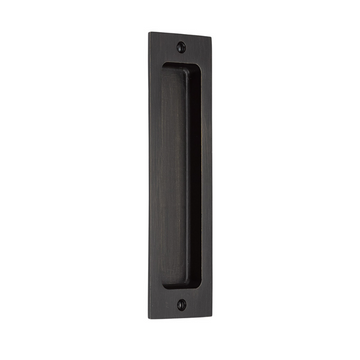 Emtek 220408 Rustic Modern Rectangular Sandcast Bronze Flush Pulls (2" x 8")